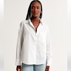 ABERCROMBIE OVERSIZED POPLIN BUTTON-UP SHIRT size small